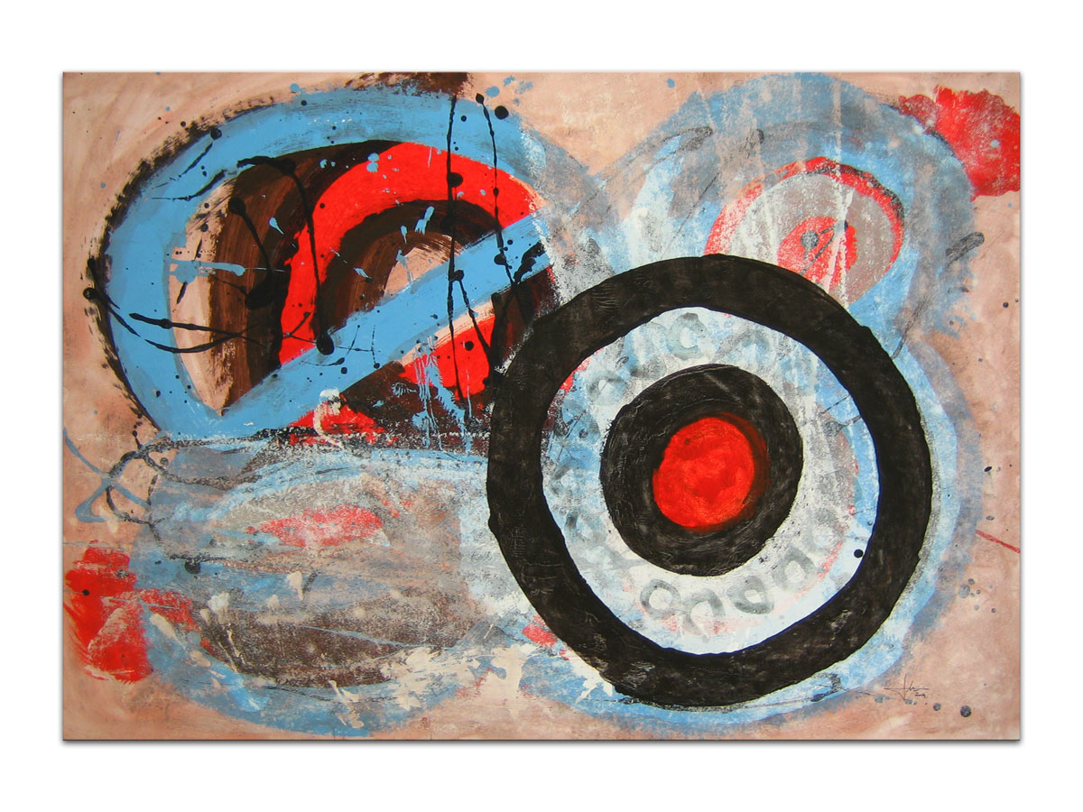 Suvremena umjetnost u galeriji MAG - apstraktna slika Target Akril na hameru 100x70 cm