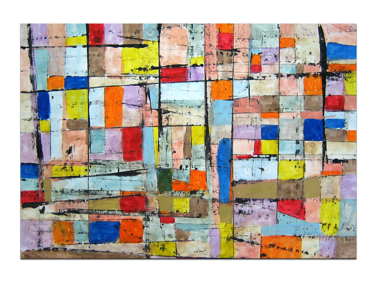 Galerija MAG - apstraktna slika Mondrianov san III akril na platnu 100x70 cm
