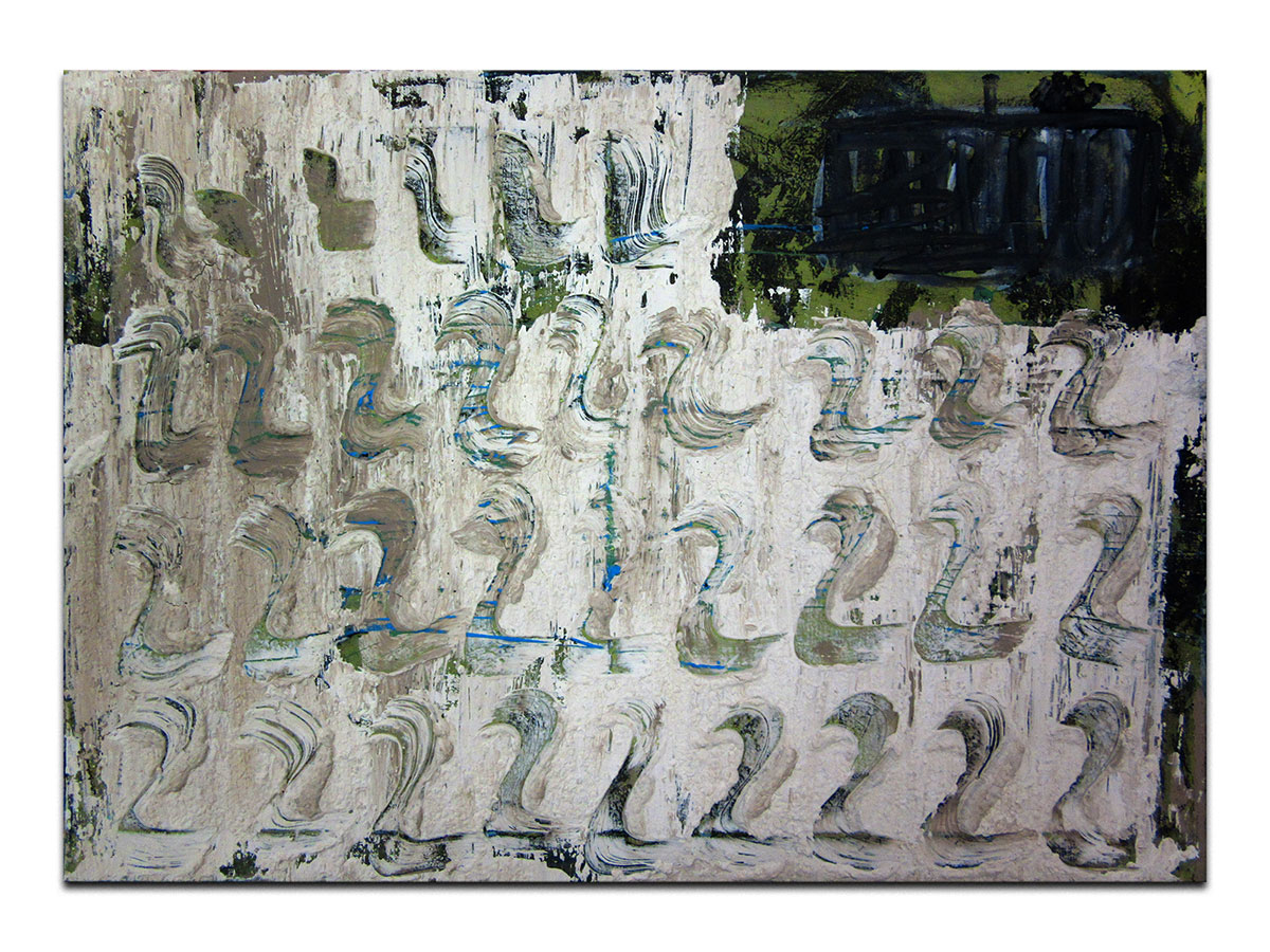 Moderne slike u galeriji MAG - apstraktna slika Skriveni život pustinje reljefni akril na napetom platnu 70x50 cm