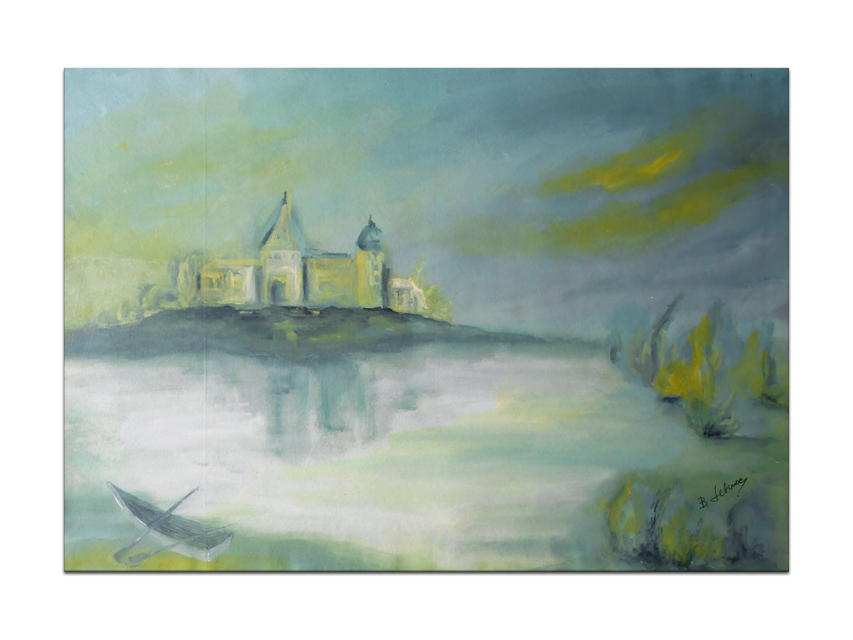 Galerije u Zagrebu online galerija MAG - Dvorac na obali - originalna slika na platnu 75x50 cm