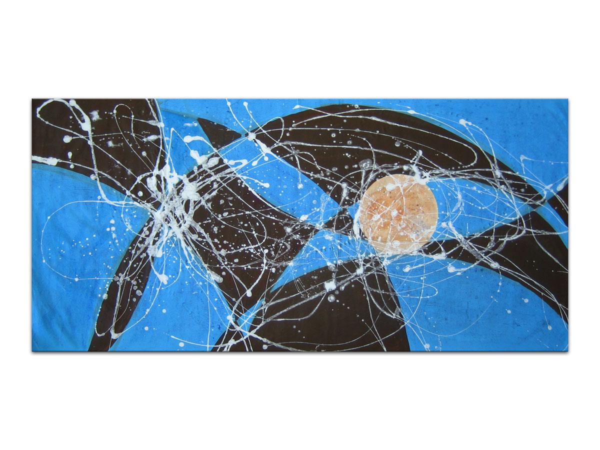 Slikarstvo apstrakcija u galeriji MAG - originalna apstraktna slika Sfera akril na platnu 140x65 cm