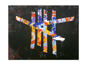 Umjetnine slike u galeriji MAG - moderna apstraktna slika Auswinkl akril na kartonu 28x22 cm