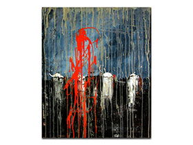 I dizajneri interijera kupuju slike u galeriji MAG - apstraktna slika Fatalna moć akril na platnu 60x50 cm