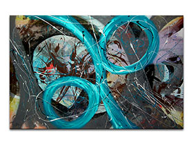 Moderne slike u galeriji MAG - apstraktna slika Tirkizni obrat akril na napetom platnu 120x80 cm