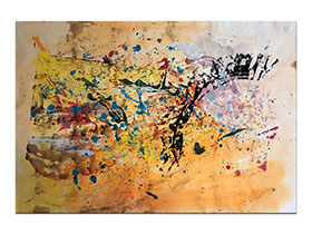 Moderne slike u galeriji MAG - apstraktna slika Toplinom obasjano akril na hameru 100x70 cm