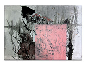 Moderne slike u galeriji MAG - apstraktna slika Komadić dobre volje akril na hameru 100x70 cm