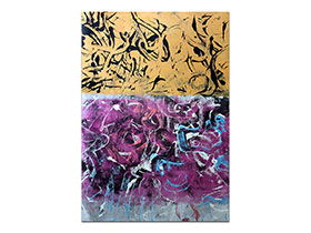 Moderne slike u galeriji MAG - apstraktna slika Dolje je bolje, dolje je akcija akril na hameru 100x70 cm