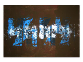 Slikarstvo apstrakcija galerija MAG - apstraktna slika Fragmenta akril na hameru 100x70 cm