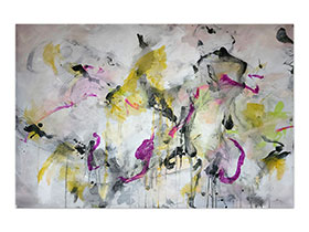 Moderne slike u galeriji MAG - apstraktna slika U početku bijaše II Akril na platnu 120x80 cm