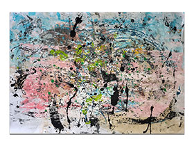 Moderne slike u galeriji MAG - apstraktna slika Predjeli sreće akril na hameru 100x70 cm