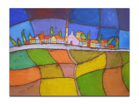 Galerija umjetničkih slika - MAG galerija - Moderna umjetnička slika na platnu - Seoska idila - 75x55 cm