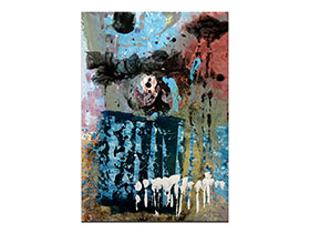 Moderne slike u galeriji MAG - apstraktna slika Odjeci oluje akril na hameru 42x29 cm