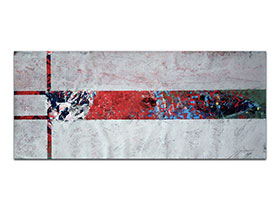 Moderne slike u galeriji MAG - apstraktna slika Vidno polje akril na platnu 95x40 cm