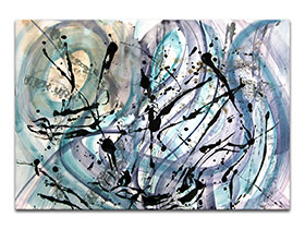 Moderne slike u galeriji MAG - apstraktna slika Delikatna gibanja akril na hameru 100x70 cm