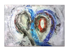 Apartmani uređenje slikama galerije MAG - moderna apstraktna slika Zaljubljeni akril na hameru 100x70 cm