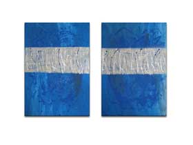 Apstraktni ekspresionizam - Diptih, dvije apstraktne slike - No strings attached 2 - Akrili na platnu