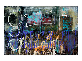 Moderne slike u galeriji MAG - apstraktna slika Ritam sunca akril na napetom platnu 90x60 cm