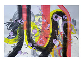 Moderne slike u galeriji MAG - apstraktna slika Retro aktiv akril na hameru 100x70 cm