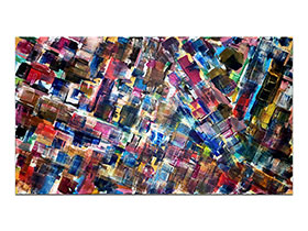 Moderne slike u galeriji MAG - apstraktna slika Novi smjerovi V akril na platnu 140x80 cm