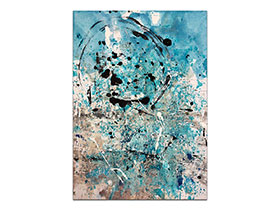 Moderne slike u galeriji MAG - apstraktna slika Tirkizno jutro akril na hameru 41x29 cm