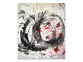 Rijeka galerije slika - MAG galerija - originalna apstraktna slika Svibanjski pupoljci akril na platnu 85x65 cm