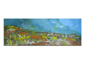 Galerija slika Istra - MAG galerija - Velika slika na platnu, Istarski pejzaž - Pred kišu - 125x40 cm