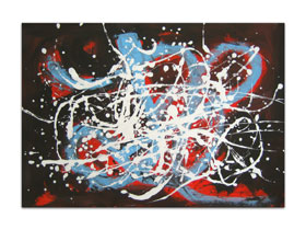 Umjetnička galerija Zagreb MAG - apstraktna slika Svjetlucanje noći Akril na hameru 100x70 cm