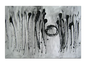 Opremanje apartmana slikama galerije MAG - apstraktna slika Tulipani na mjesečini Akril na hameru 100x70 cm