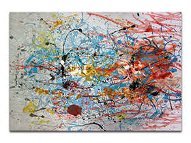 Moderne slike u galeriji MAG - apstraktna slika Sunčevi dodiri akril na hameru 100x70 cm