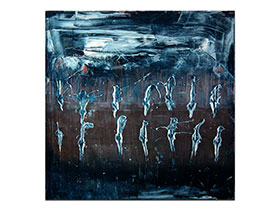 Moderne slike u galeriji MAG - apstraktna slika Ponoćni balet akril na napetom platnu 80x80 cm