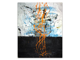 Ideje za uređenje stana slikama iz galerije MAG - Narančasti vrtlog - apstraktna slika na platnu 80x65 cm
