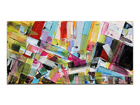 Moderne slike u galeriji MAG - apstraktna slika Oda šarmu II akril na napetom platnu 120x60 cm