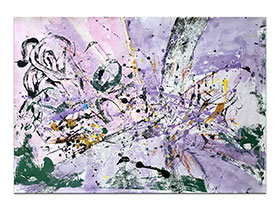 Moderne slike u galeriji MAG - apstraktna slika Umjereno vedro i ljubičasto akril na hameru 100x70 cm