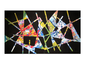 Apartmani uređenje slikama iz galerije MAG - Momentum - moderna apstraktna slika na platnu 140x80 cm