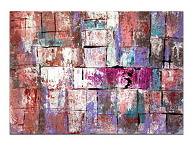 Prodaja umjetničkih slika u online galeriji MAG - apstraktna slika U vrtu ruža akril na hameru 100x70 cm