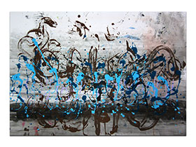 Moderne slike u galeriji MAG - apstraktna slika Duhovi prošlosti akril na hameru 100x70 cm