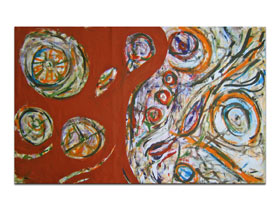 Apstraktni ekspresionizam slike na platnu - apstraktna slika Nova Tajna - MAG galerija