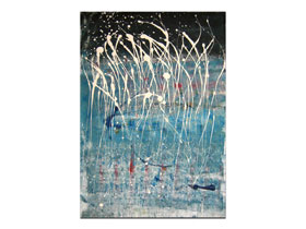 Prodaja umjetničkih djela u galeriji MAG - apstraktna slika Zvijezde padalice akril na hameru 100x70 cm
