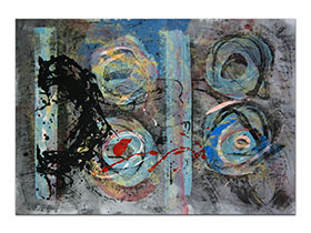 Moderne slike u galeriji MAG - apstraktna slika Modularne formacije akril na hameru 100x70 cm