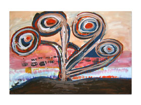 Galerije u Istri - MAG galerija - apstraktna slika Čudna biljka Akril na hameru 100x70 cm