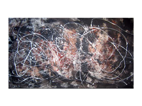 Dizajnerski namještaj Zagreb u skladu sa slikama galerije MAG - Tragovi u pogledu 2 - apstraktna slika na platnu 180x100 cm