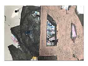 Moderne slike u galeriji MAG - apstraktna slika Rekreiranje formi akril na hameru 100x70 cm