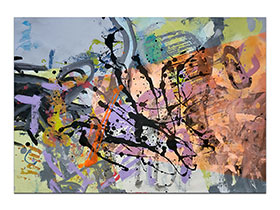 Moderne slike u galeriji MAG - apstraktna slika Osunčane duše akril na hameru 100x70 cm