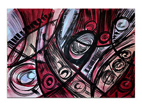 Moderne slike u galeriji MAG - apstraktna slika Rezonance akril na hameru 100x70 cm