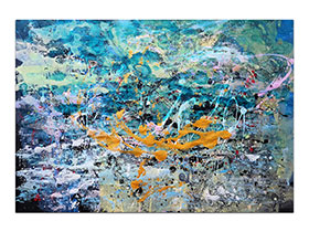 Moderne slike u galeriji MAG - apstraktna slika Nevera III akril na hameru 100x70 cm