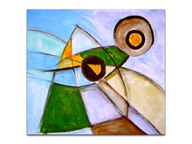 Suvremena umjetnost u Hrvatskoj - originalna moderna apstraktna slika na platnu - Azurni voyager - MAG galerija