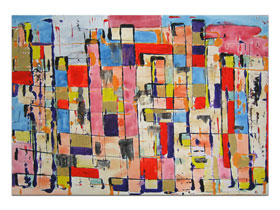 Galerije u Dalmaciji - MAG galerija - apstraktna slika Mondrianov san Akril na hameru 100x70 cm