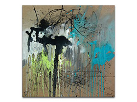 Moderne slike u galeriji MAG - Apstraktna slika Gromoglasno Akril na napetom platnu 70x70 cm