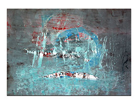 Moderne slike u galeriji MAG - apstraktna slika Ispod tirkizne svile akril na hameru 100x70 cm