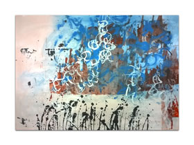 Galerije u Zagrebu - MAG galerija - originalna apstraktna slika Projekcija želje akril na hameru 100x70 cm